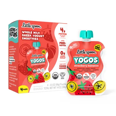 Little Spoon Strawberry Banana Yogurt Pouch 4pk - Featured