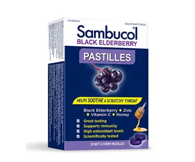 Sambucol Black Elderberry Black Elderberry Pastilles - Featured