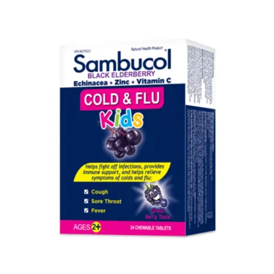 Sambucol Black Elderberry Kids Cold & Flu Chewable - Featured