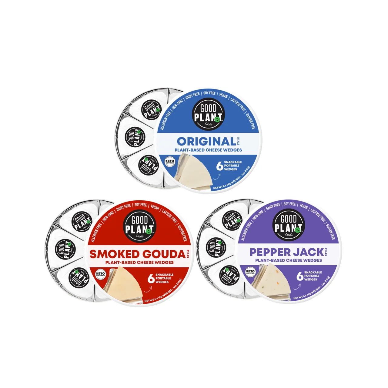 GOOD PLANeT Foods Plant-Based Snackable Cheese Wedges