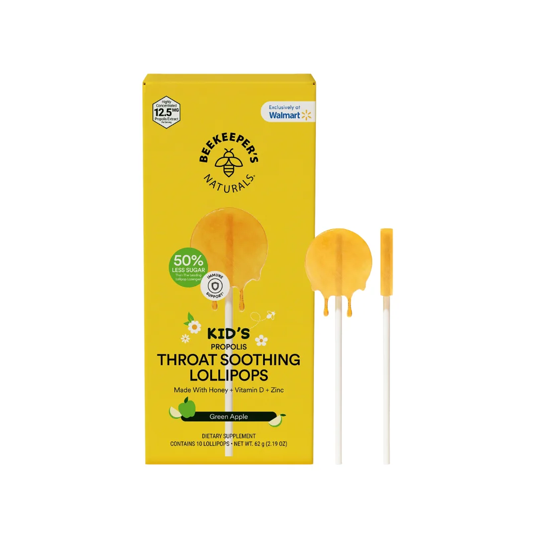 Beekeeper’s Naturals Kids Throat Soothing Pops