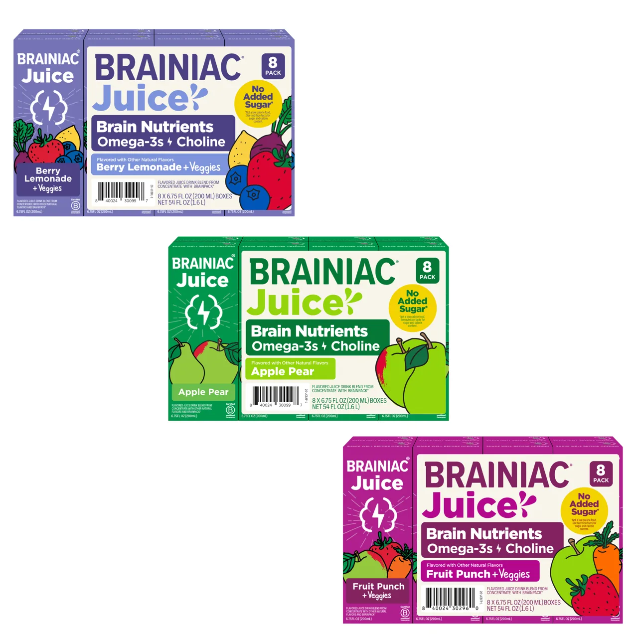 Brainiac Foods Omega-3 Kids Juice Boxes