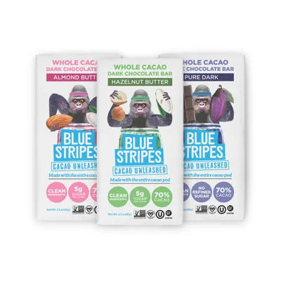 Blue Stripes Whole Cacao Chocolate - Featured